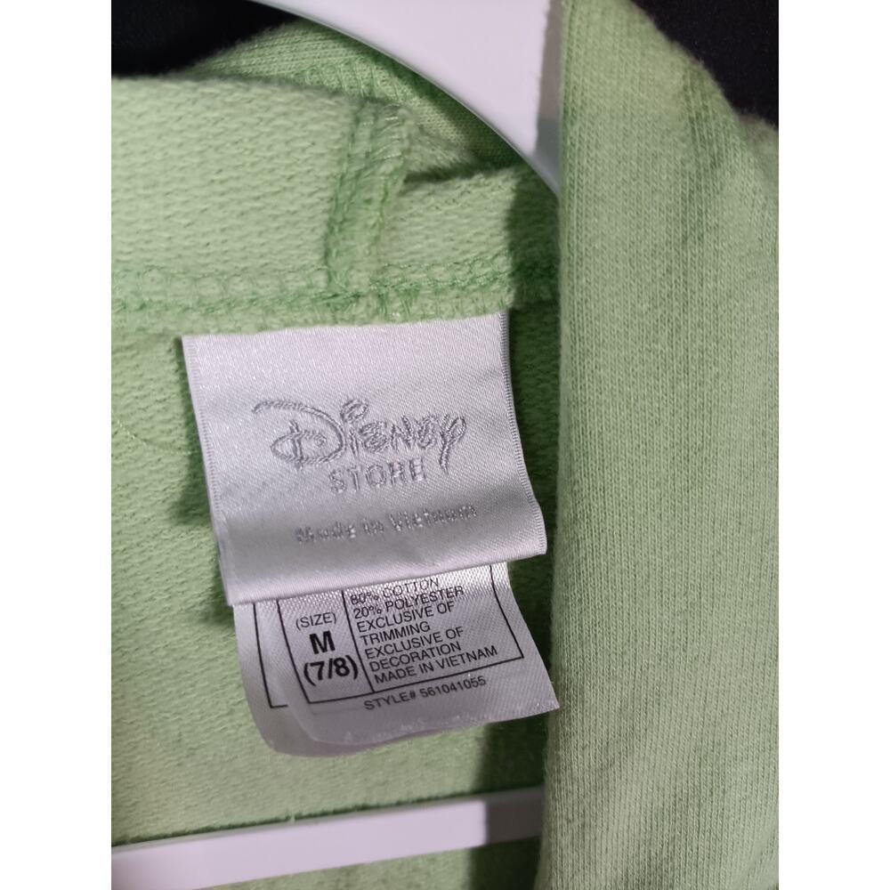 Disney Store Girls M 7-8 Green Tinkerbell Graphic Hoodie Sweatshirt Fairy VTG - Picture 3 of 5